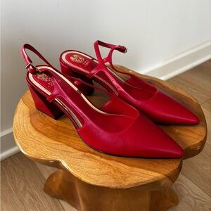 Vince Camuto Elegant Cherry Red Slingback Heels